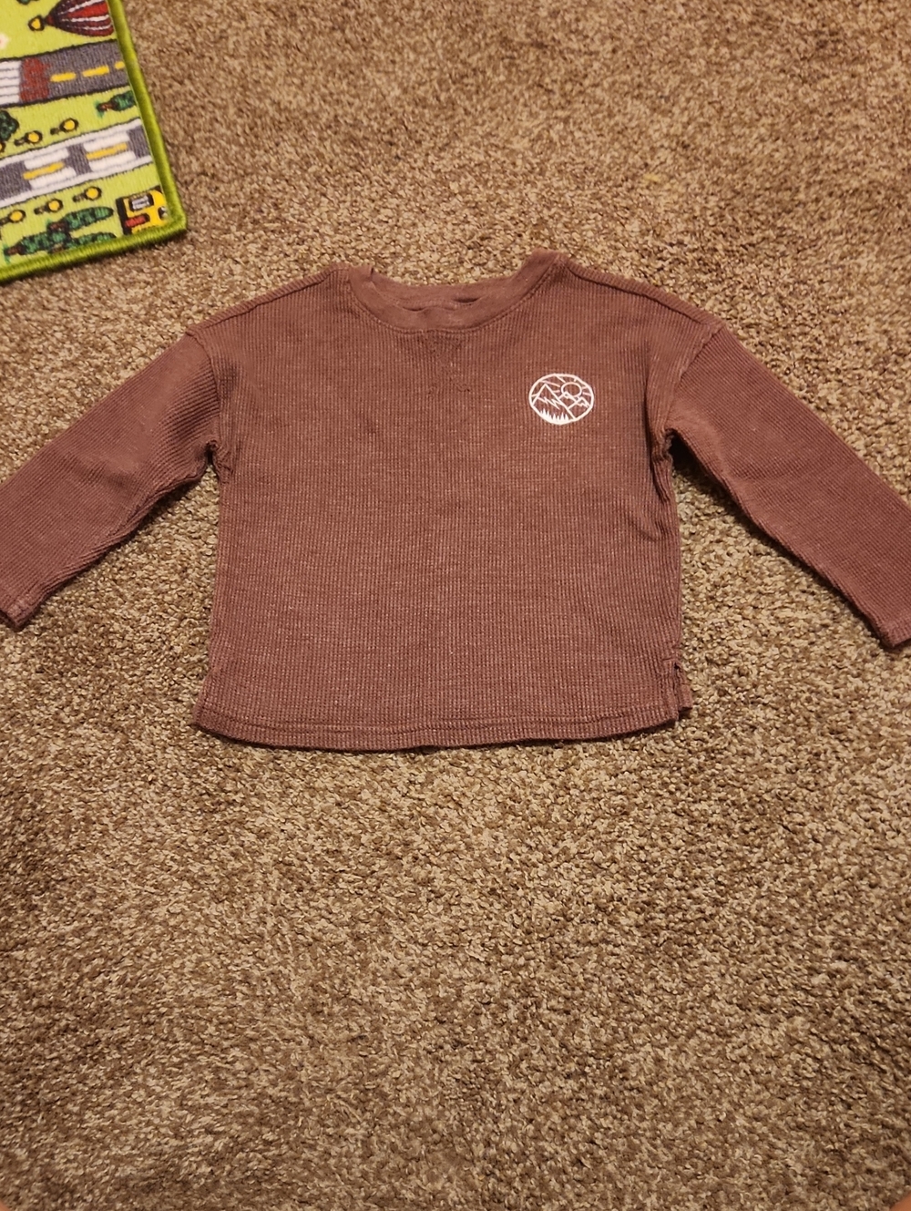 Cat & Jack Ribbed Long-Sleeve Top in Brown